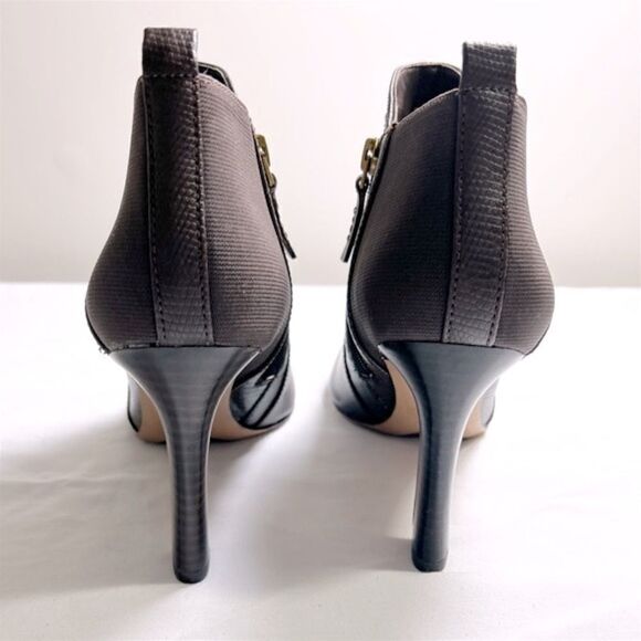 NWOT Franco Sarto Brown Leather Pointed Toe High Heel Booties - Picture 5 of 6